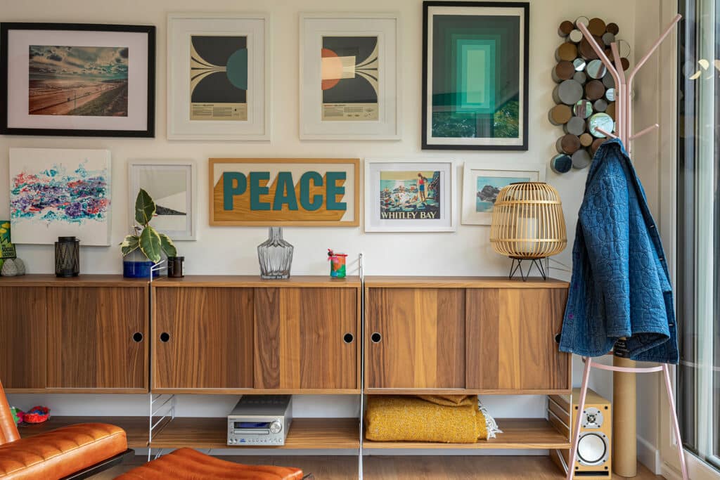 Interior storage featuring artwork