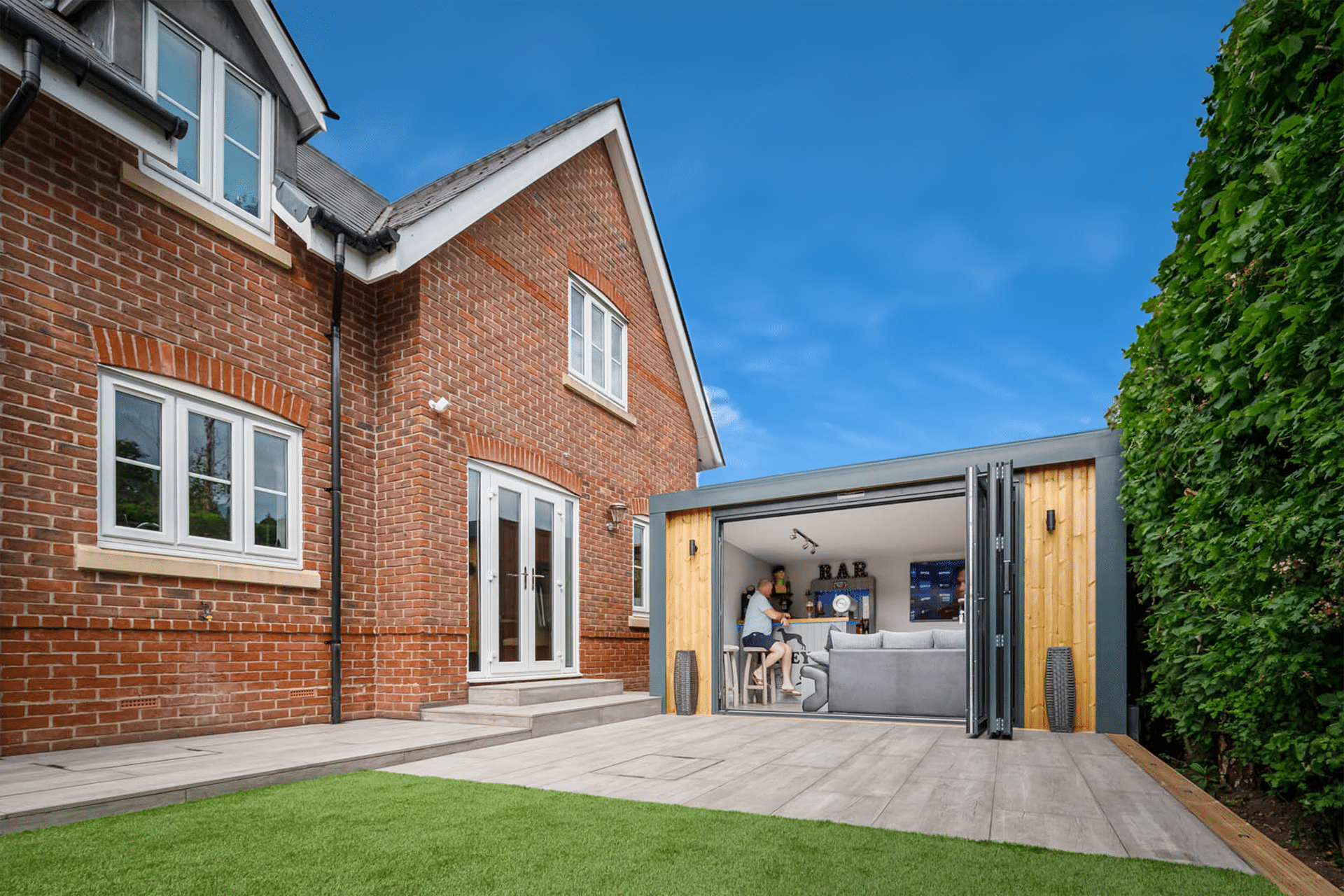Man Cave bar and pub in the garden room